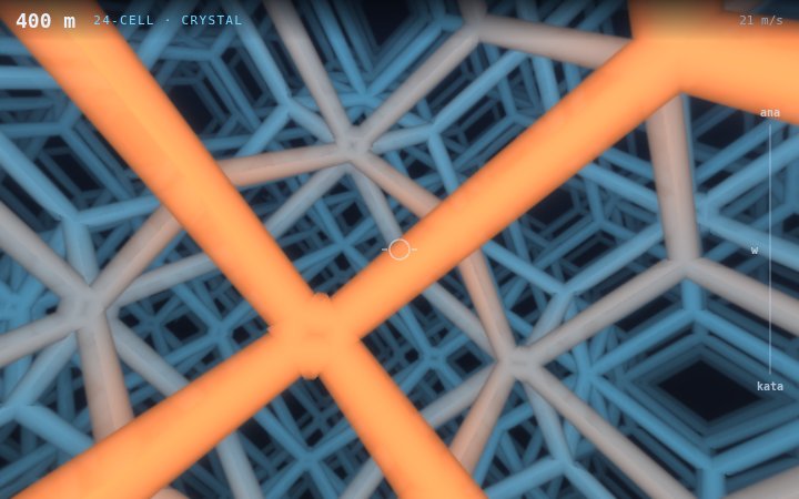 The 24-cell foam from the cockpit: many edges meeting at each corner