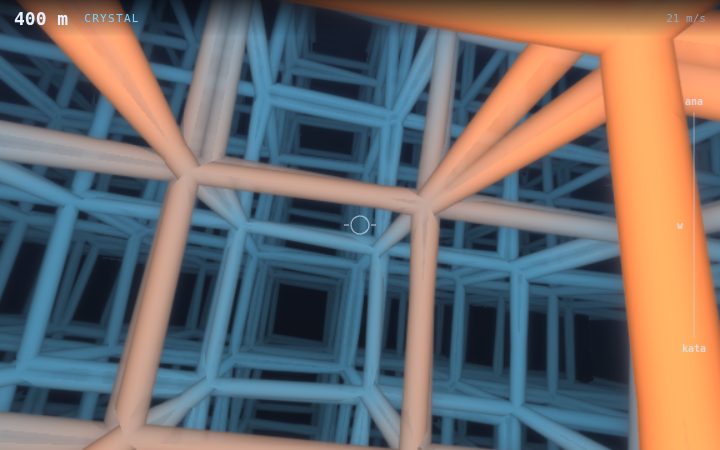 A near-perfect cubic lattice of glowing struts